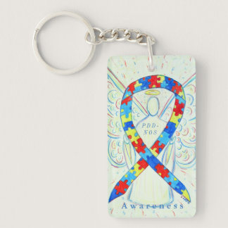 PDD-NOS Angel Puzzle Awareness Ribbon Keychain