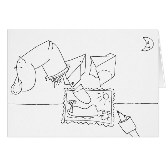 PDD Small Weak Drawings Coloring Greeting card (Front Horizontal)