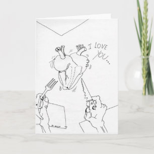 PDD Small Weak Drawings Heart Scary V Doodles card