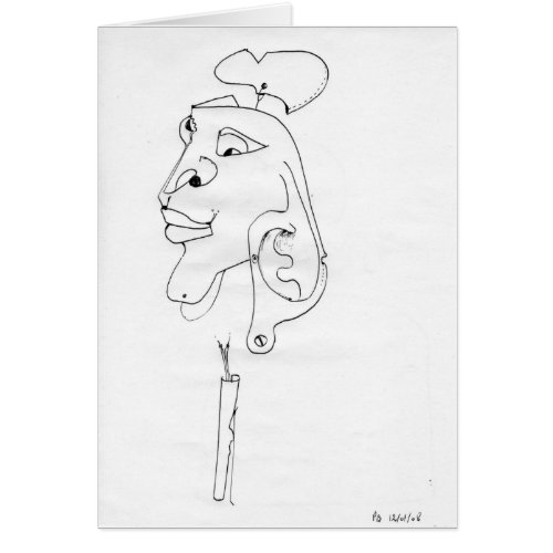 PDD Small Weak Drawings Surreal Portrait Mask card