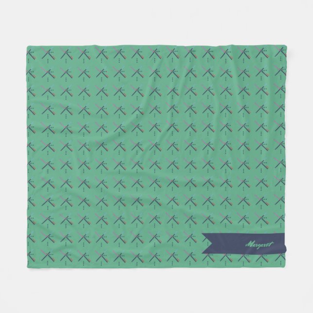 PDX Airport Carpet | A Valued Rug | Custom Name Fleece Blanket (Front (Horizontal))