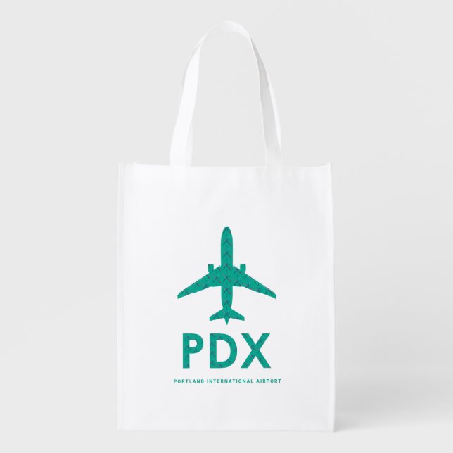 PDX Airport Carpet Airplane | PORTLAND Grocery Bag (Front)