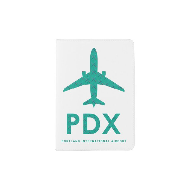 PDX Airport Carpet Airplane | PORTLAND Passport Holder (Front)