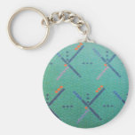 PDX Airport Carpet Basic Round Button Keychain