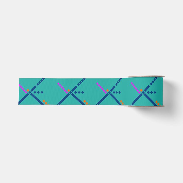 PDX Airport Carpet Portland Oregon Grosgrain Ribbon (Front)
