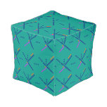 PDX Airport Carpet Portland Oregon Pouf