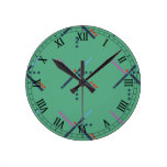 PDX Airport Carpet Round Clock