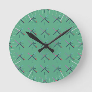 PDX Airport Carpet Round Clock