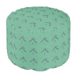 PDX Airport Carpet Round Pouf