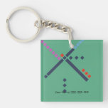 PDX Airport Carpet Single-Sided Square Acrylic Keychain