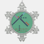 PDX Airport Carpet Snowflake Pewter Christmas Ornament