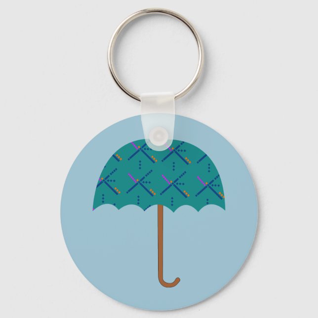 PDX Airport Carpet Umbrella Keychain (Front)