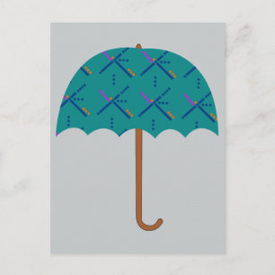 PDX Airport Carpet Umbrella Postcard