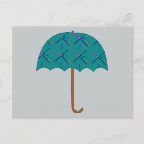 PDX Airport Carpet Umbrella Postcard
