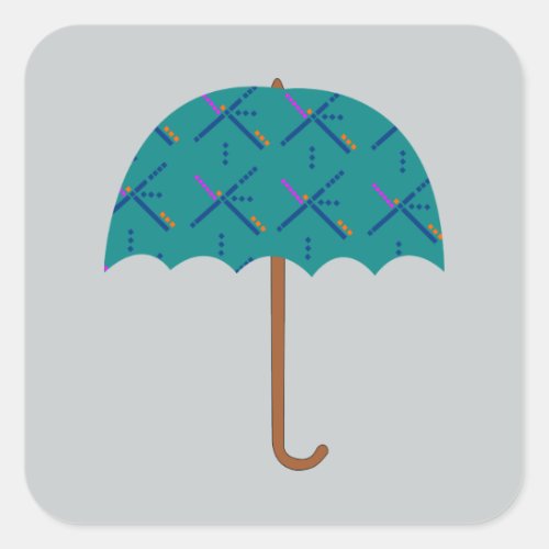 PDX Airport Carpet Umbrella Square Sticker