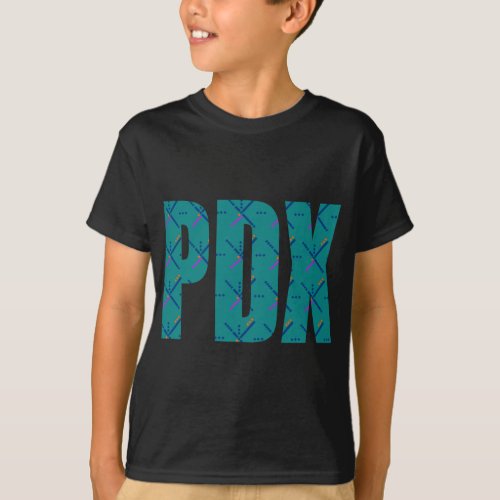 PDX Letters Portland Airport Carpet T_Shirt