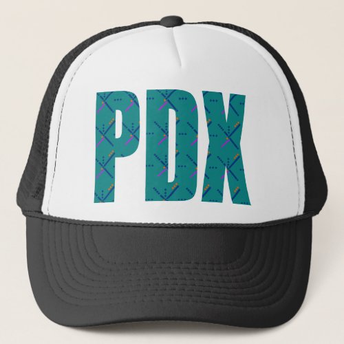 PDX Letters Portland Airport Carpet Trucker Hat