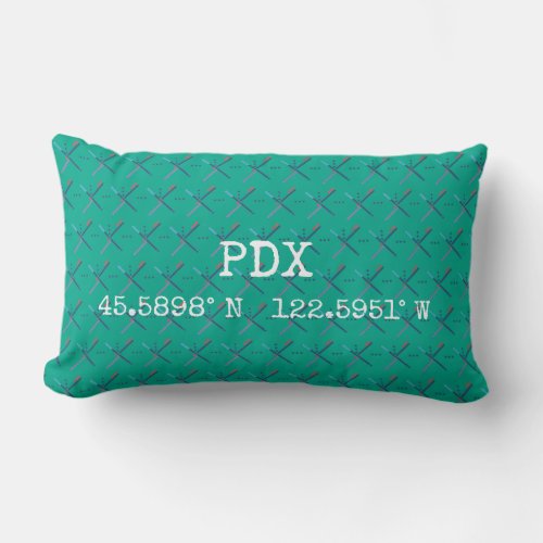PDX Portland Airport  Carpet  Coordinates Lumbar Pillow