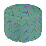 PDX Portland Airport Carpet Oregon Round Pouf