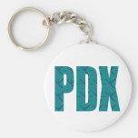 PDX Portland Airport Carpet Text Basic Round Button Keychain