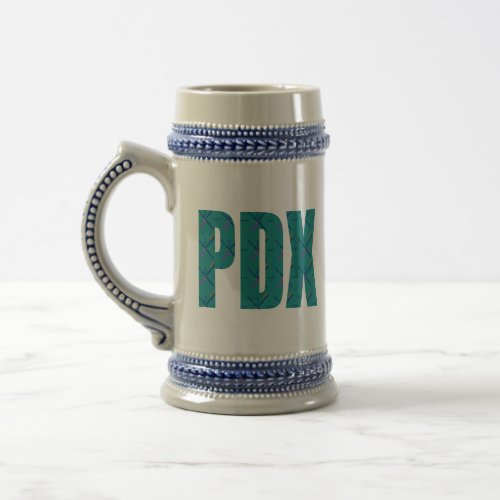 PDX Portland Airport Carpet Text Beer Stein
