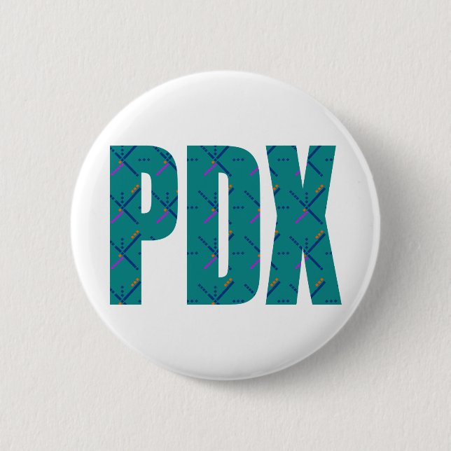 PDX Portland Airport Carpet Text Button (Front)