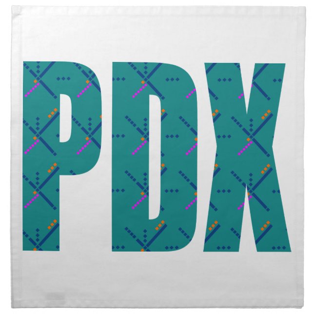PDX Portland Airport Carpet Text Cloth Napkin (Front)