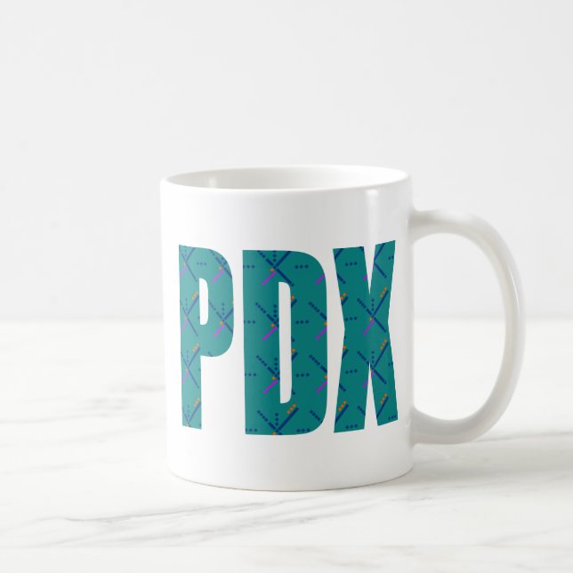 PDX Portland Airport Carpet Text Coffee Mug (Right)