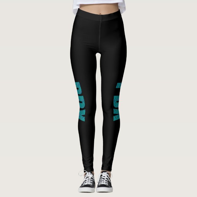 PDX Portland Airport Carpet Text Leggings (Front)