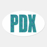 PDX Portland Airport Carpet Text Oval Sticker