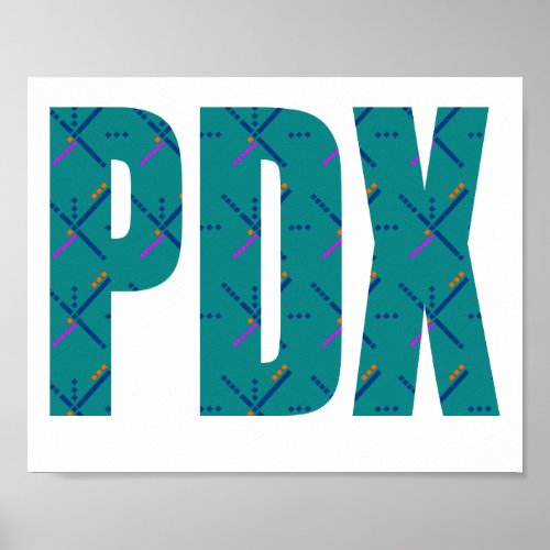 PDX Portland Airport Carpet Text Poster