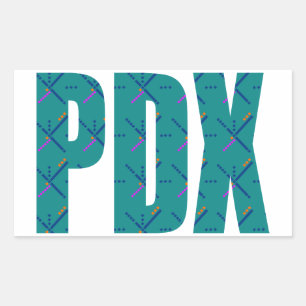 PDX Portland Airport Carpet Text Rectangular Sticker