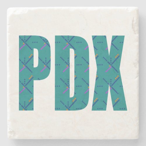 PDX Portland Airport Carpet Text Stone Coaster