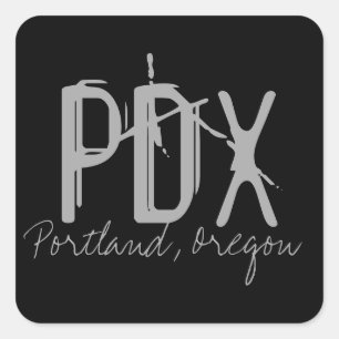 PDX Portland Airport Code Square Sticker