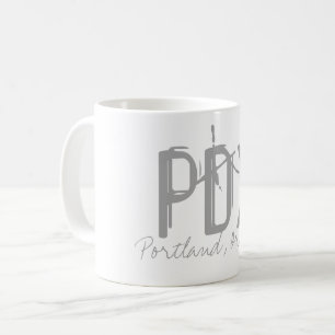 PDX Portland Airport Typography Coffee Mug