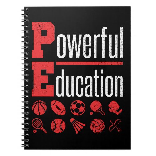 PE Teacher Gym Coach Powerful Education Notebook