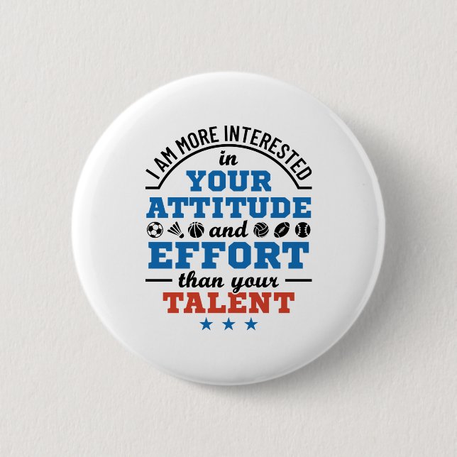 PE Teacher Physical Education Coach Attitude Button (Front)