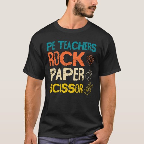 PE Teacher Retro Vintage Rock Paper Scissor Game G T_Shirt