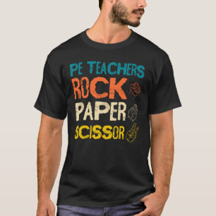 PE Teacher Retro Vintage Rock Paper Scissor Game G T-Shirt