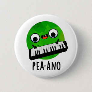 Pea-ano Funny Music Veggie Pea Pun Button