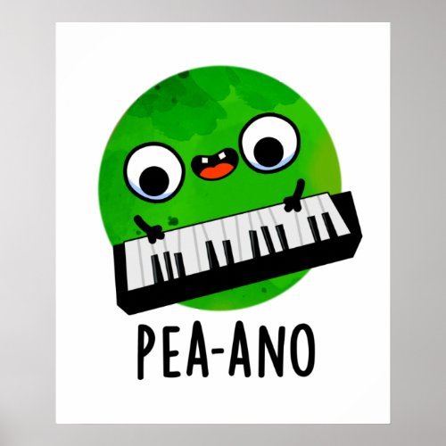 Pea_ano Funny Music Veggie Pea Pun  Poster