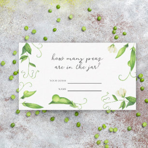 Pea baby shower - guess how many peas enclosure card