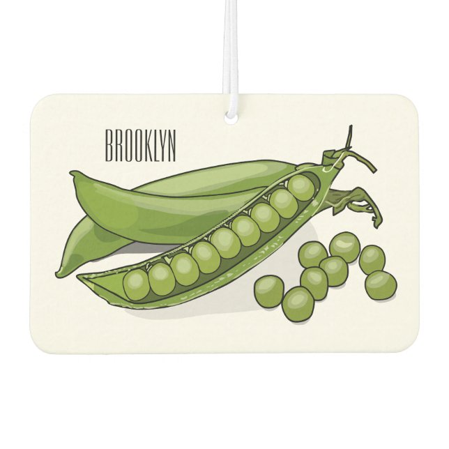 Pea cartoon illustration  air freshener (Front)