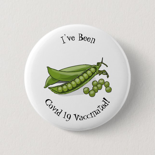 Pea cartoon illustration  button (Front)