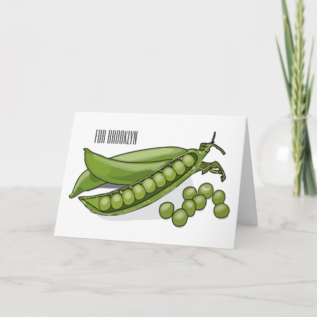 Pea cartoon illustration  card (Front)