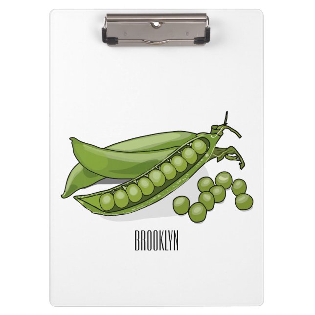 Pea cartoon illustration  clipboard (Front)