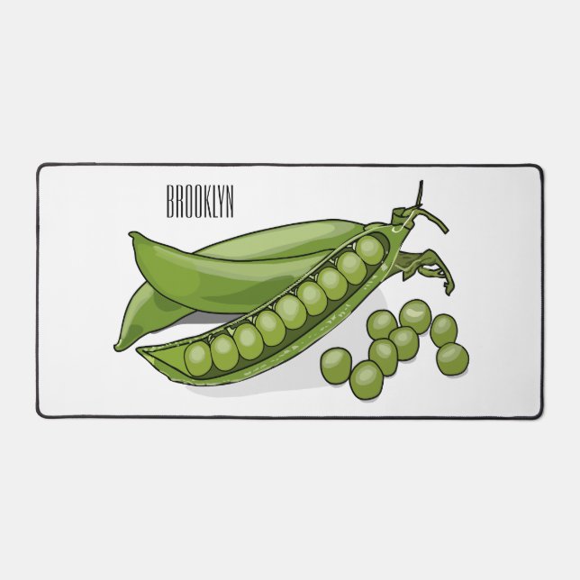 Pea cartoon illustration  desk mat (Front)