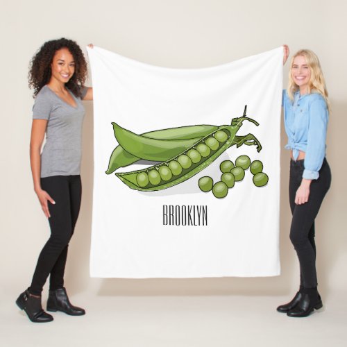 Pea cartoon illustration  fleece blanket