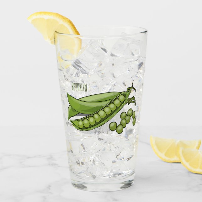 Pea cartoon illustration  glass (Front Ice)