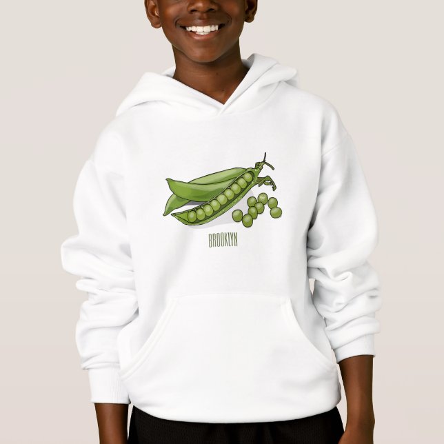 Pea cartoon illustration  hoodie (Front)